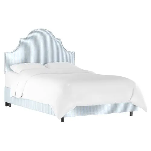 Hedren Stripe Bed - Blue/White - Handcrafted