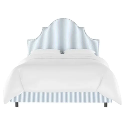 Hedren Stripe Bed - Blue/White - Handcrafted