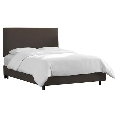 Novak Linen Bed - Handcrafted - Gray