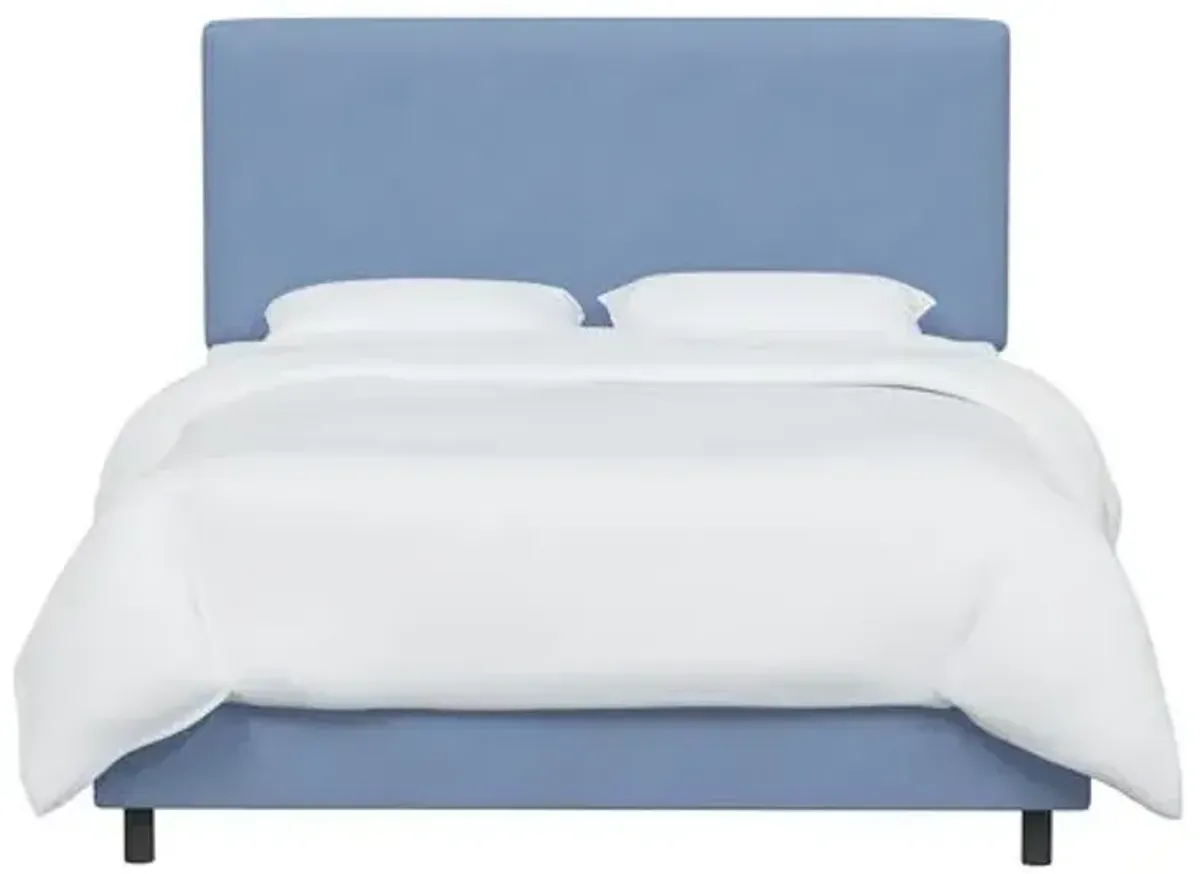 Novak Linen Bed - Handcrafted - Blue