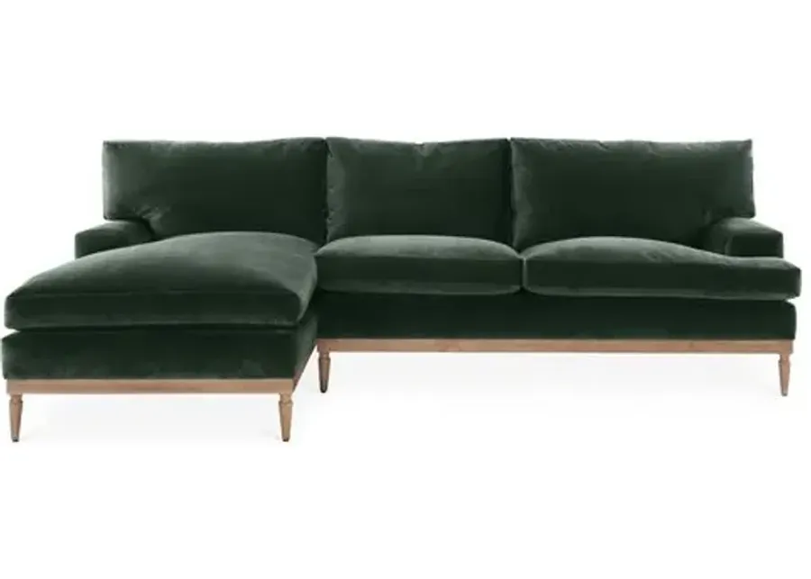 Sutton Velvet LF Sectional - Green