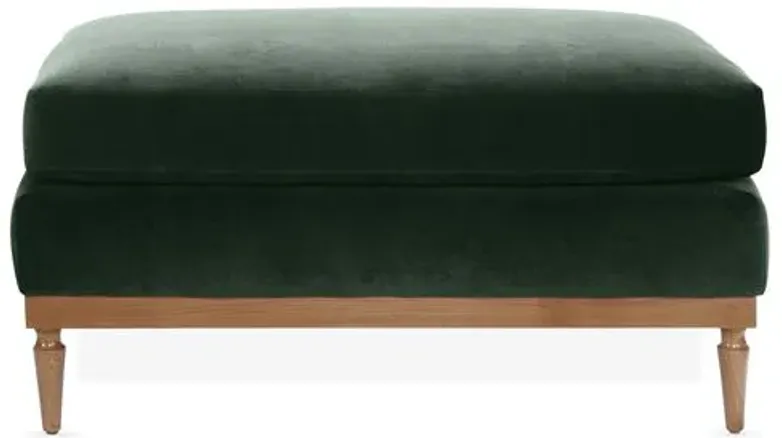 Sutton Velvet Ottoman - Green