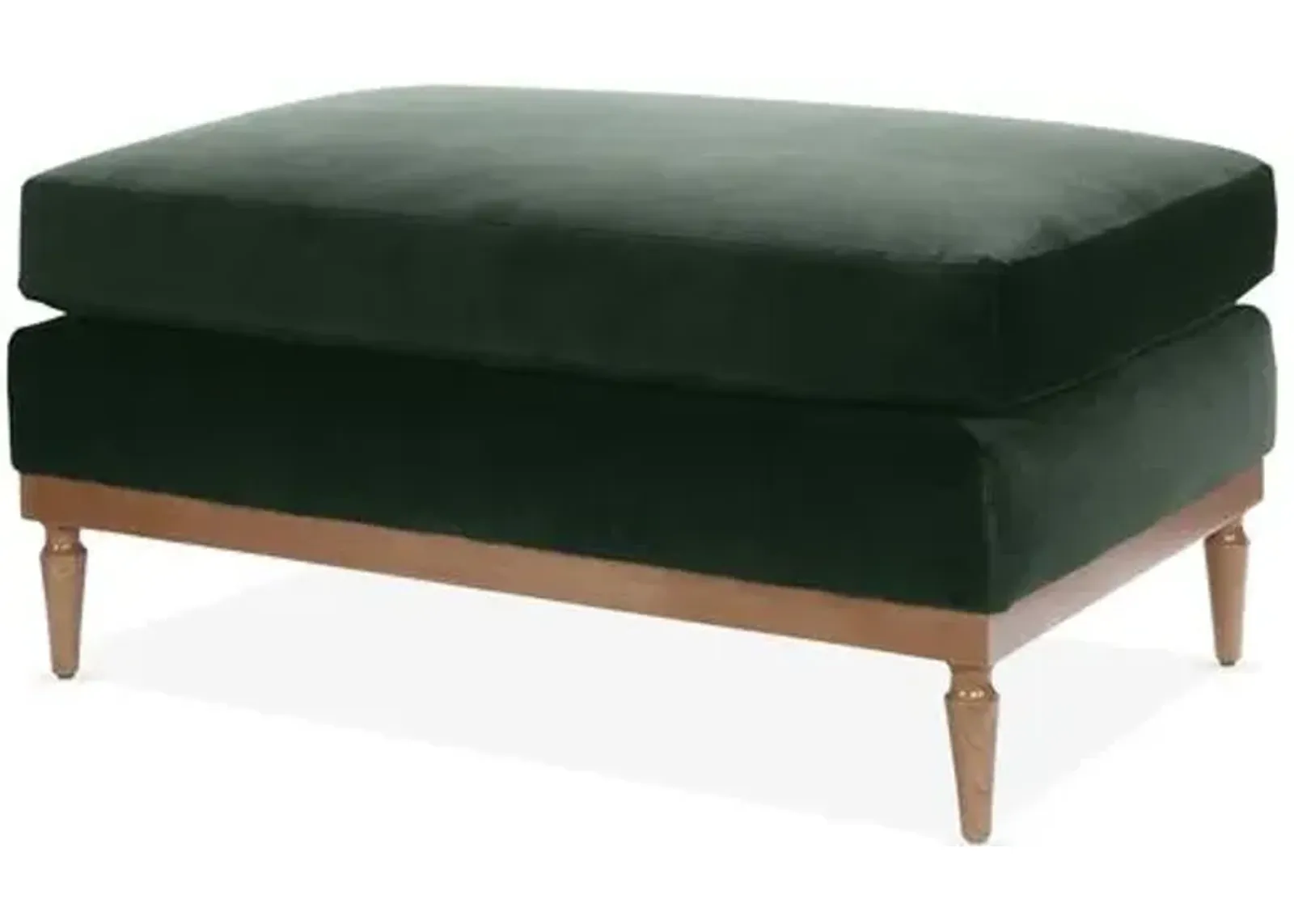 Sutton Velvet Ottoman - Green