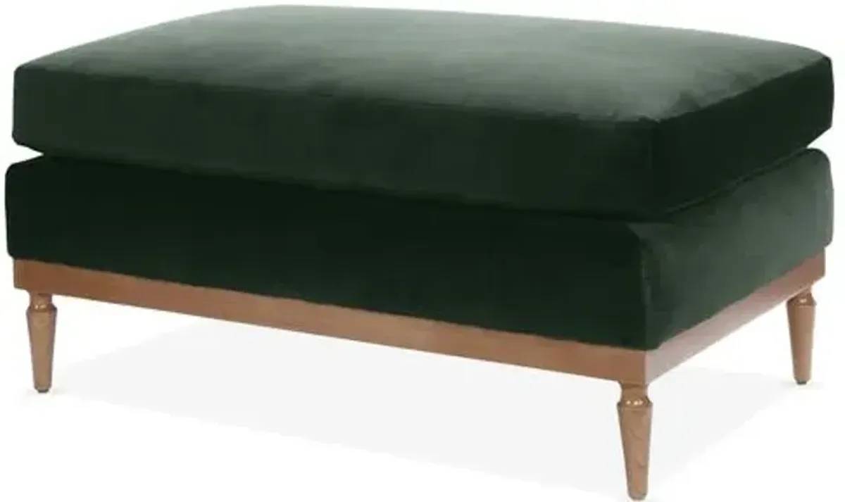 Sutton Velvet Ottoman - Green