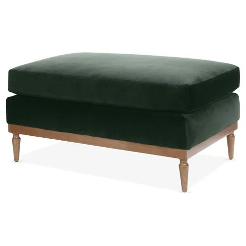 Sutton Velvet Ottoman - Green