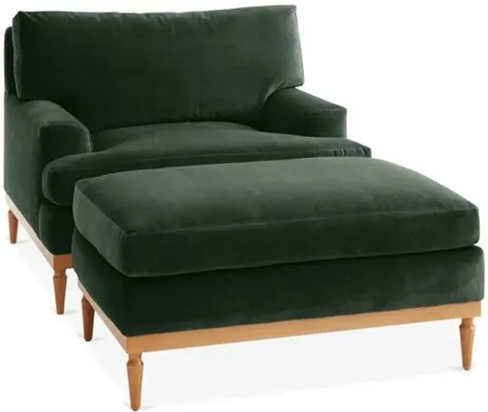 Sutton Velvet Club Chair & Ottoman Set