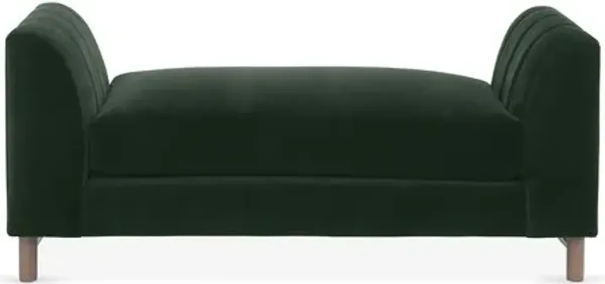 Alden Velvet Bench - Green