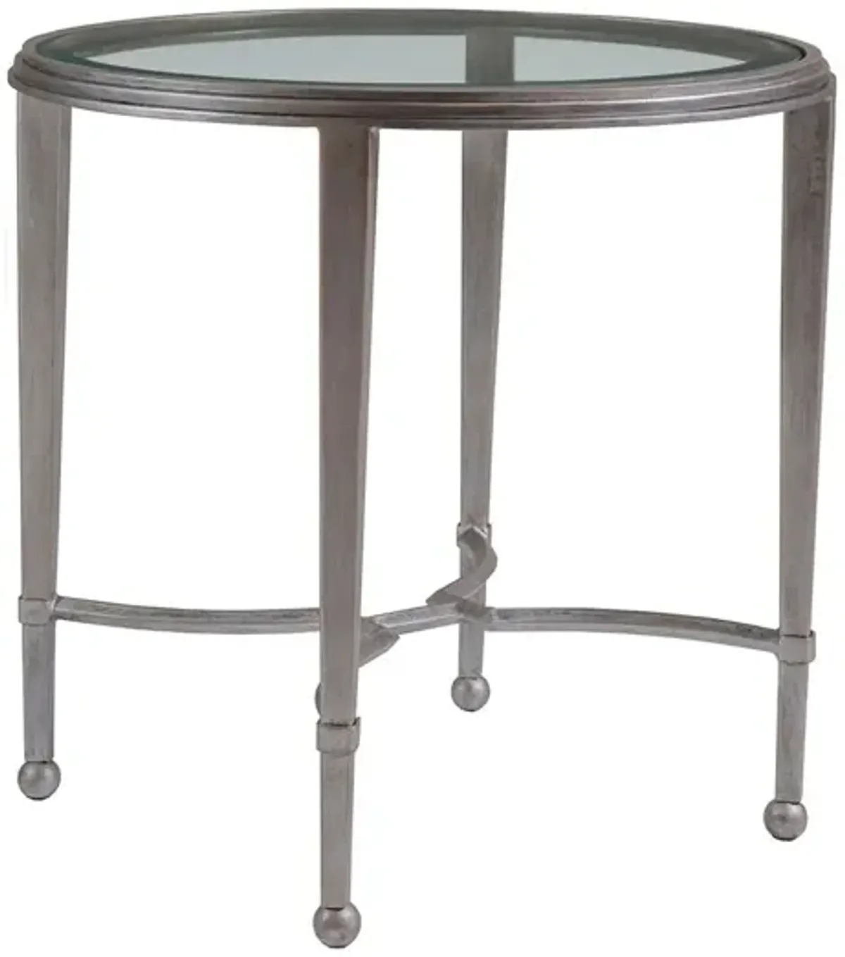 Sangiovese Round Side Table, Argento Silver