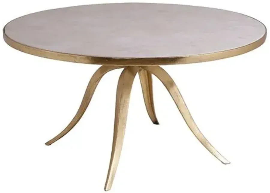 Crystal Stone Coffee Table - White/Gold - Artistica