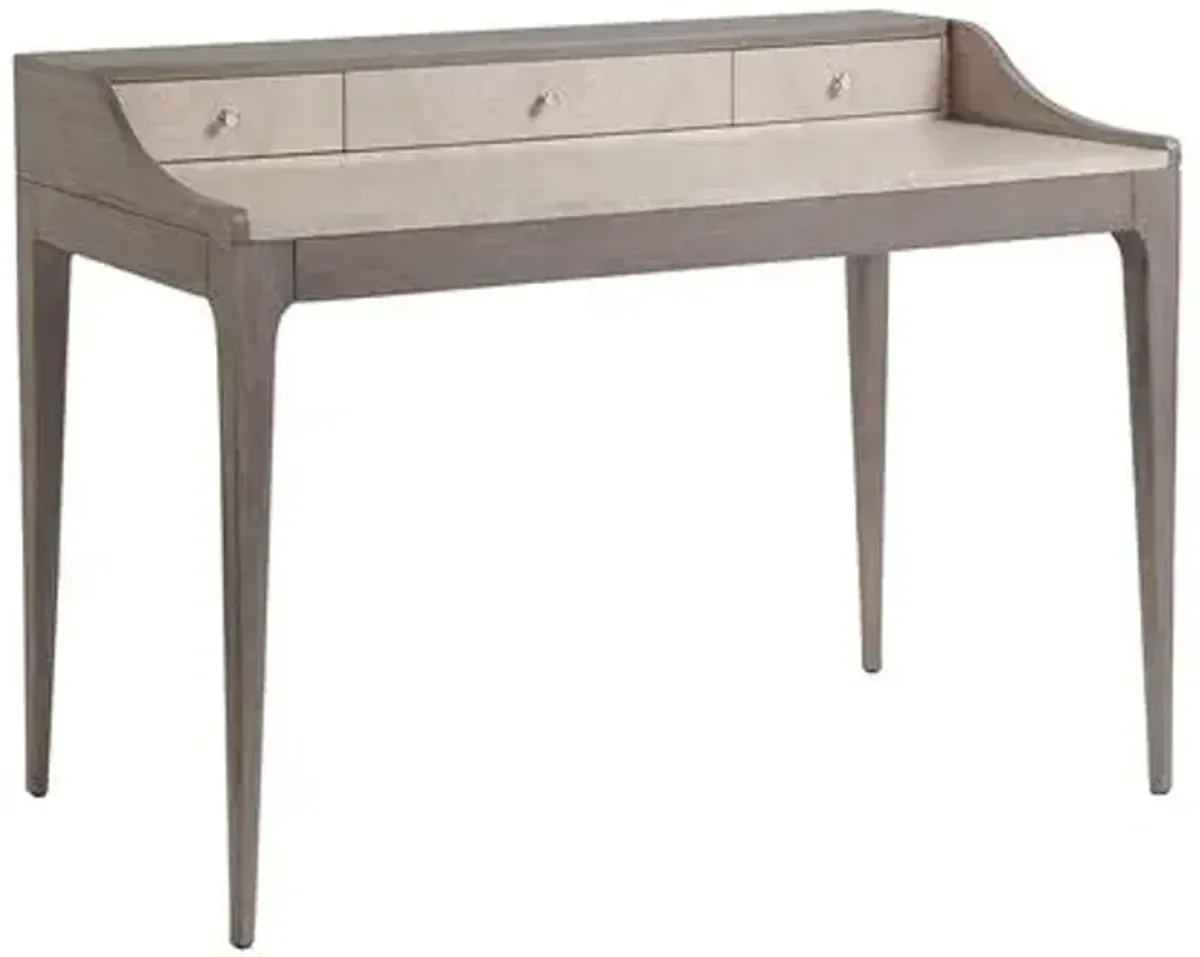 Mercury Desk - White Oak/Gray - Artistica - Ivory