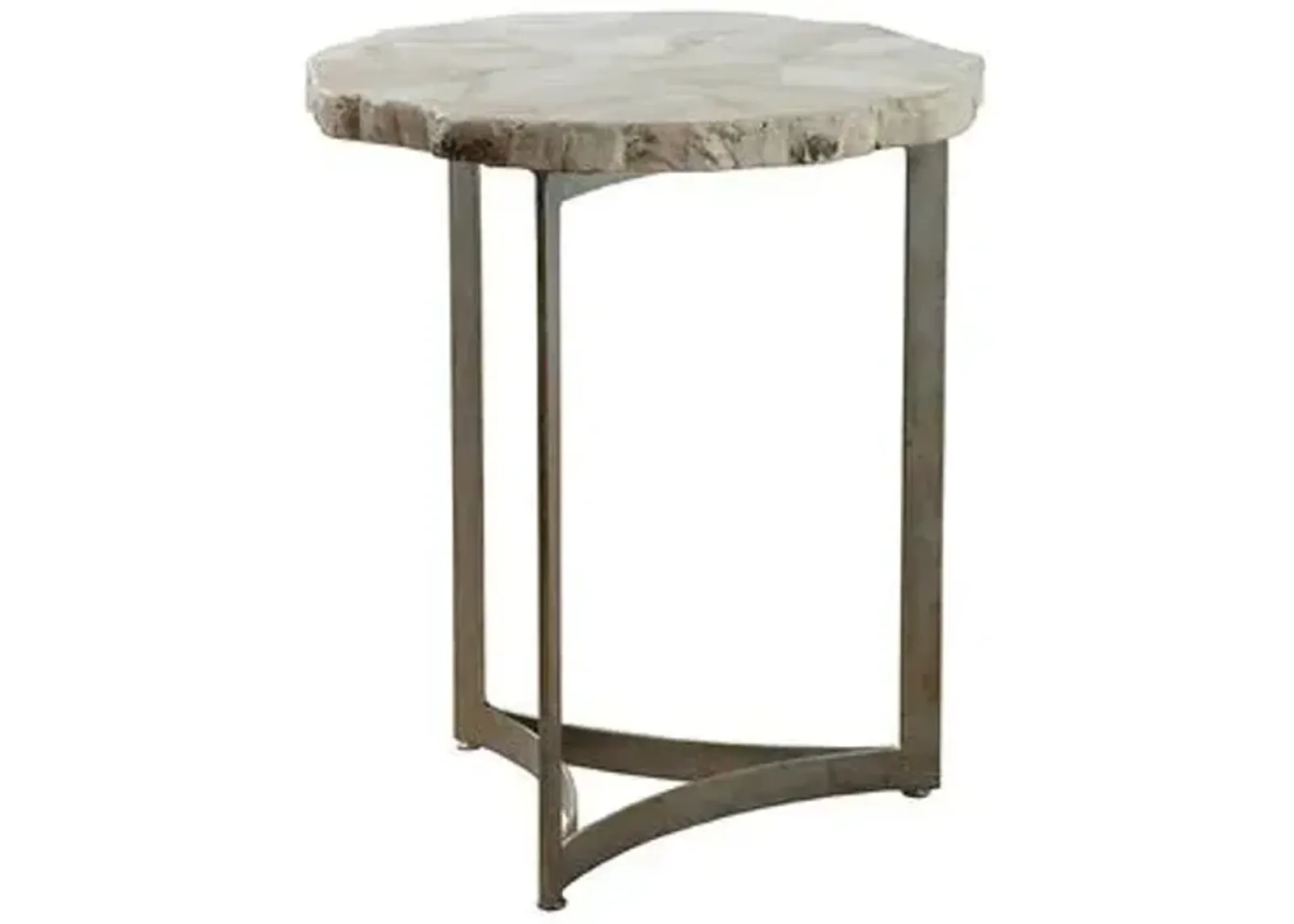 Tate Side Table - Ivory - Artistica - Gold