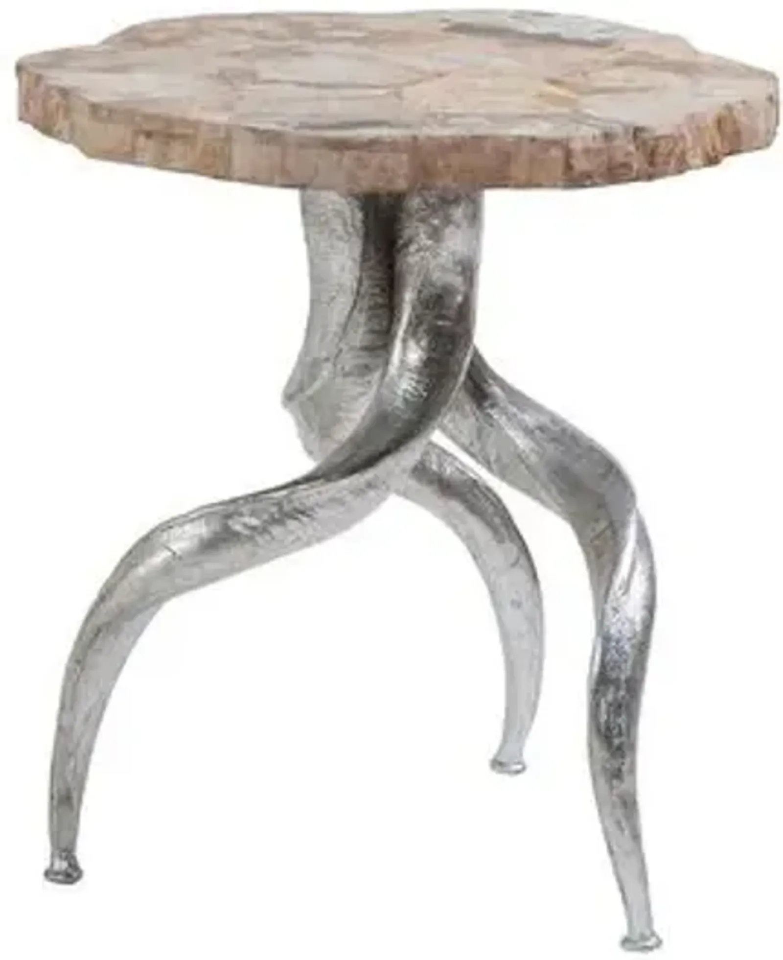 Peck Side Table - Ivory - Artistica - Brown