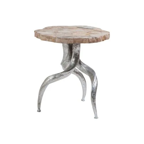 Peck Side Table - Ivory - Artistica - Brown