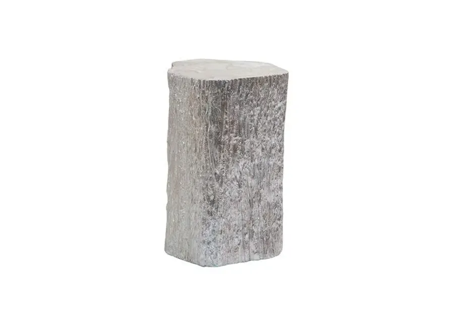 Trunk Segment Tall Side Table - Silver Leaf - Artistica