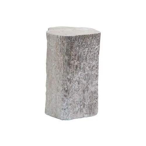 Trunk Segment Tall Side Table - Silver Leaf - Artistica