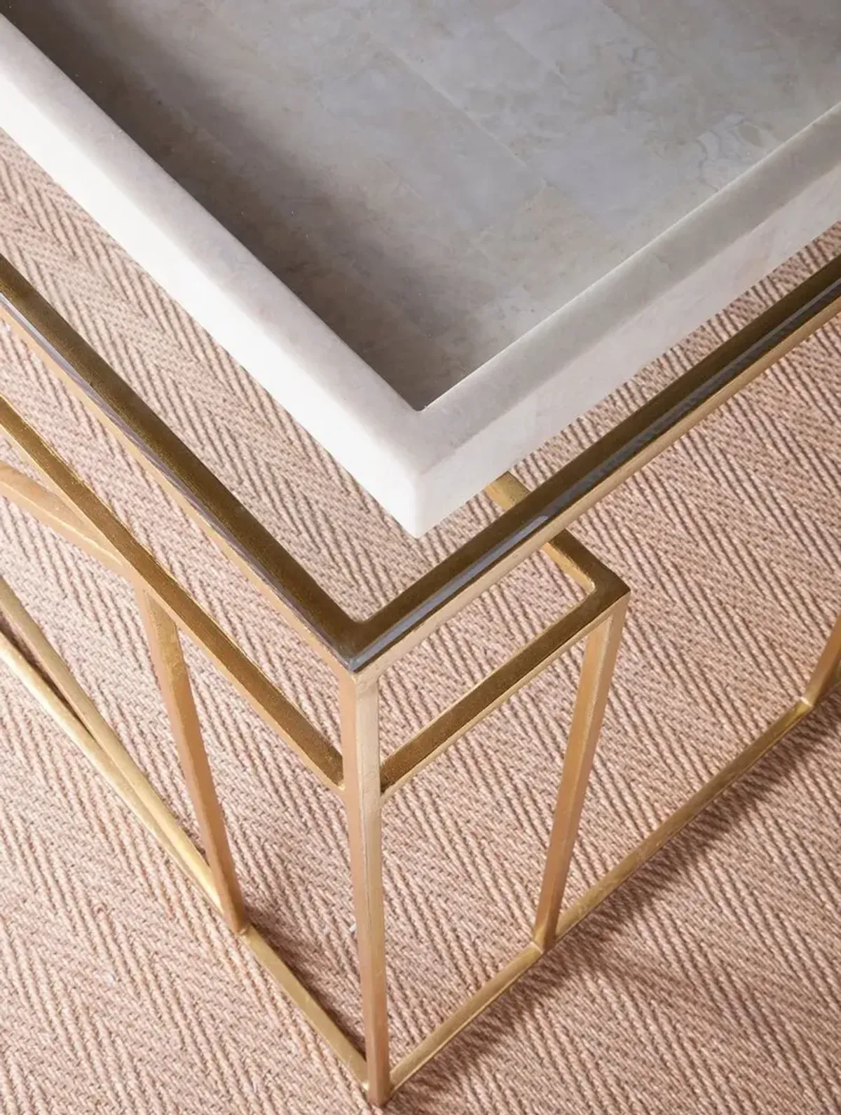 Cumulus Writing Desk, White/Gold