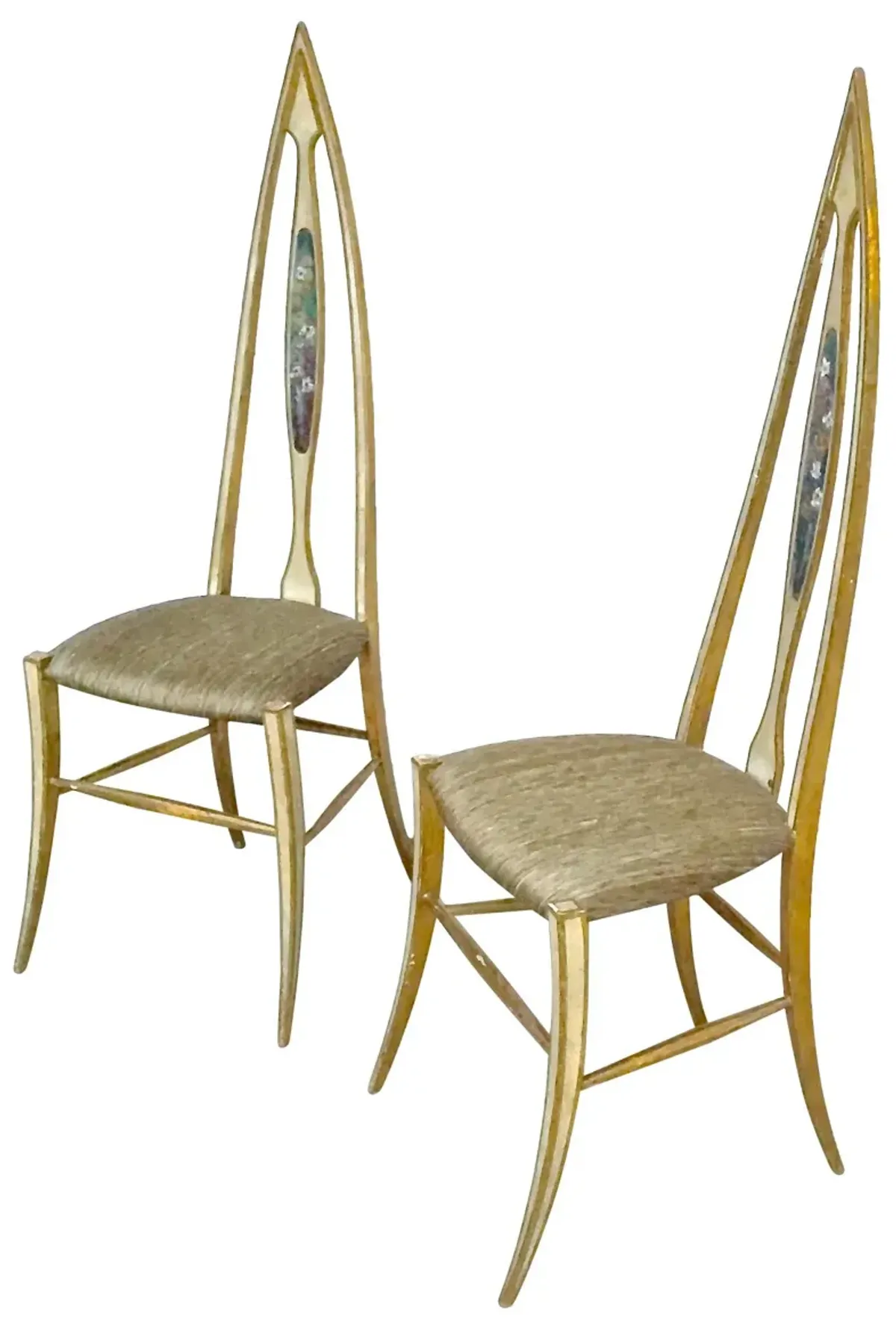 Abstract Italian Chairs - Set of 2 - Vermilion Designs - Gold