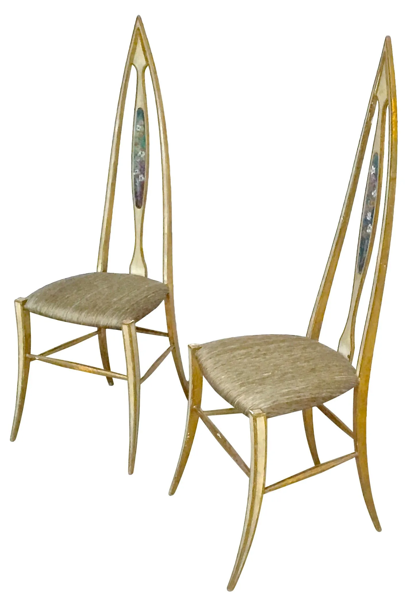 Abstract Italian Chairs - Set of 2 - Vermilion Designs - Gold