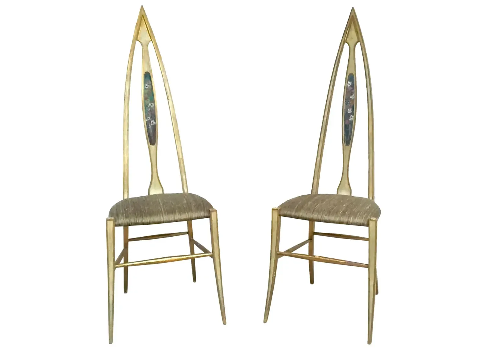 Abstract Italian Chairs - Set of 2 - Vermilion Designs - Gold