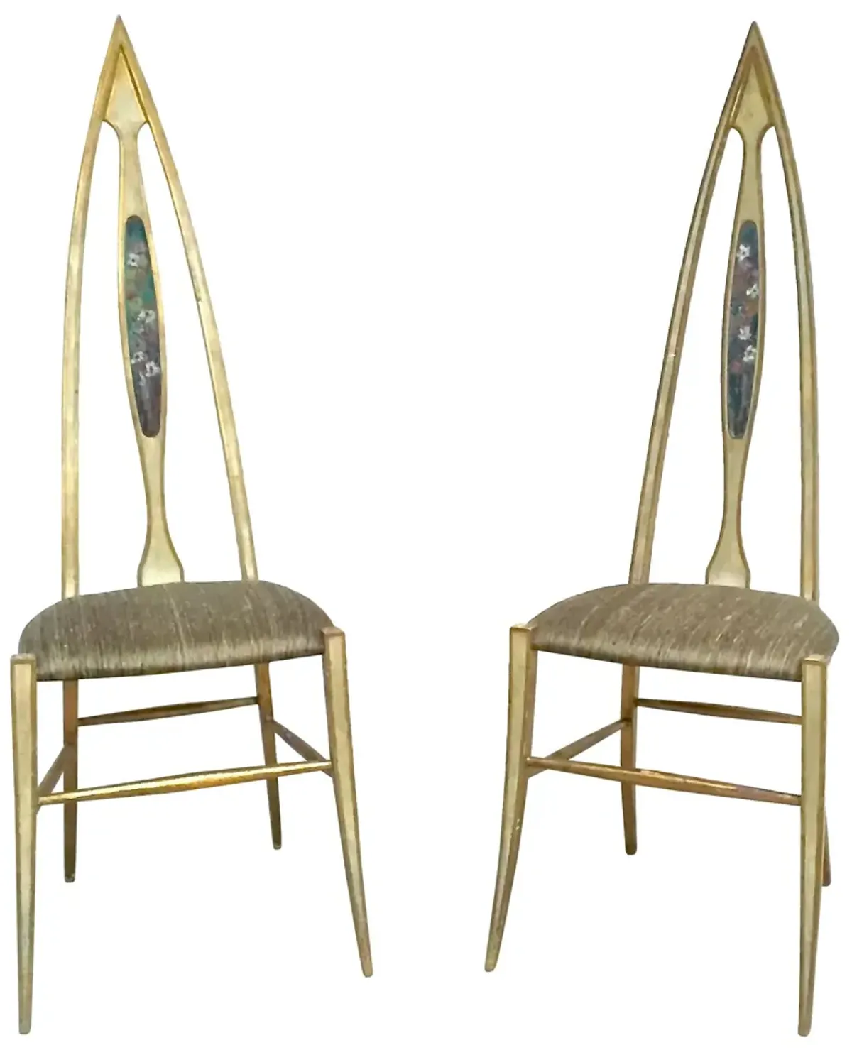 Abstract Italian Chairs - Set of 2 - Vermilion Designs - Gold