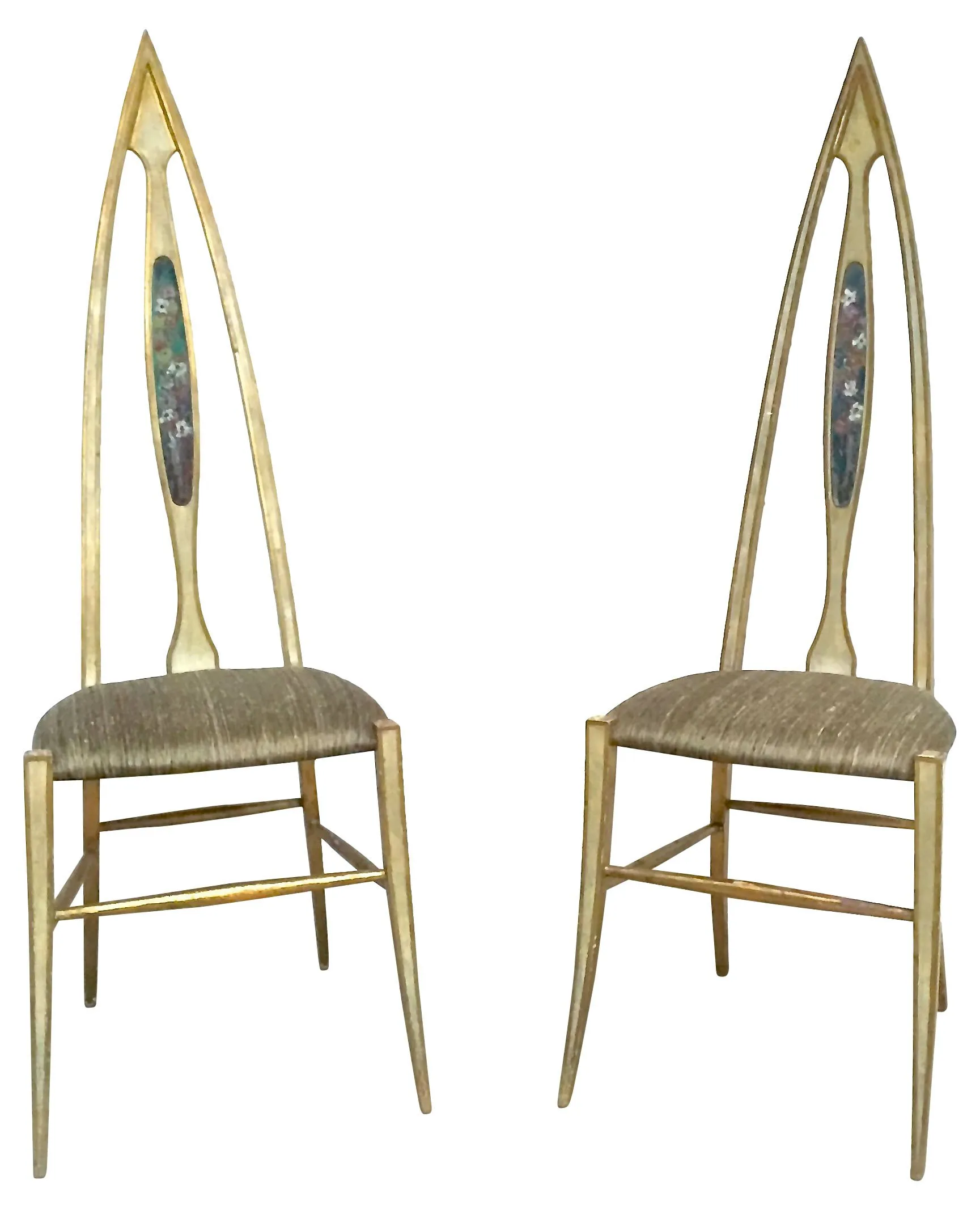 Abstract Italian Chairs - Set of 2 - Vermilion Designs - Gold