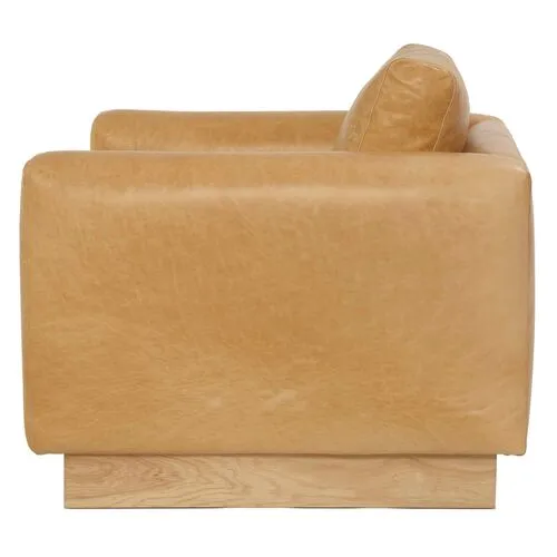 Furh Club Chair - Camel Leather - Community