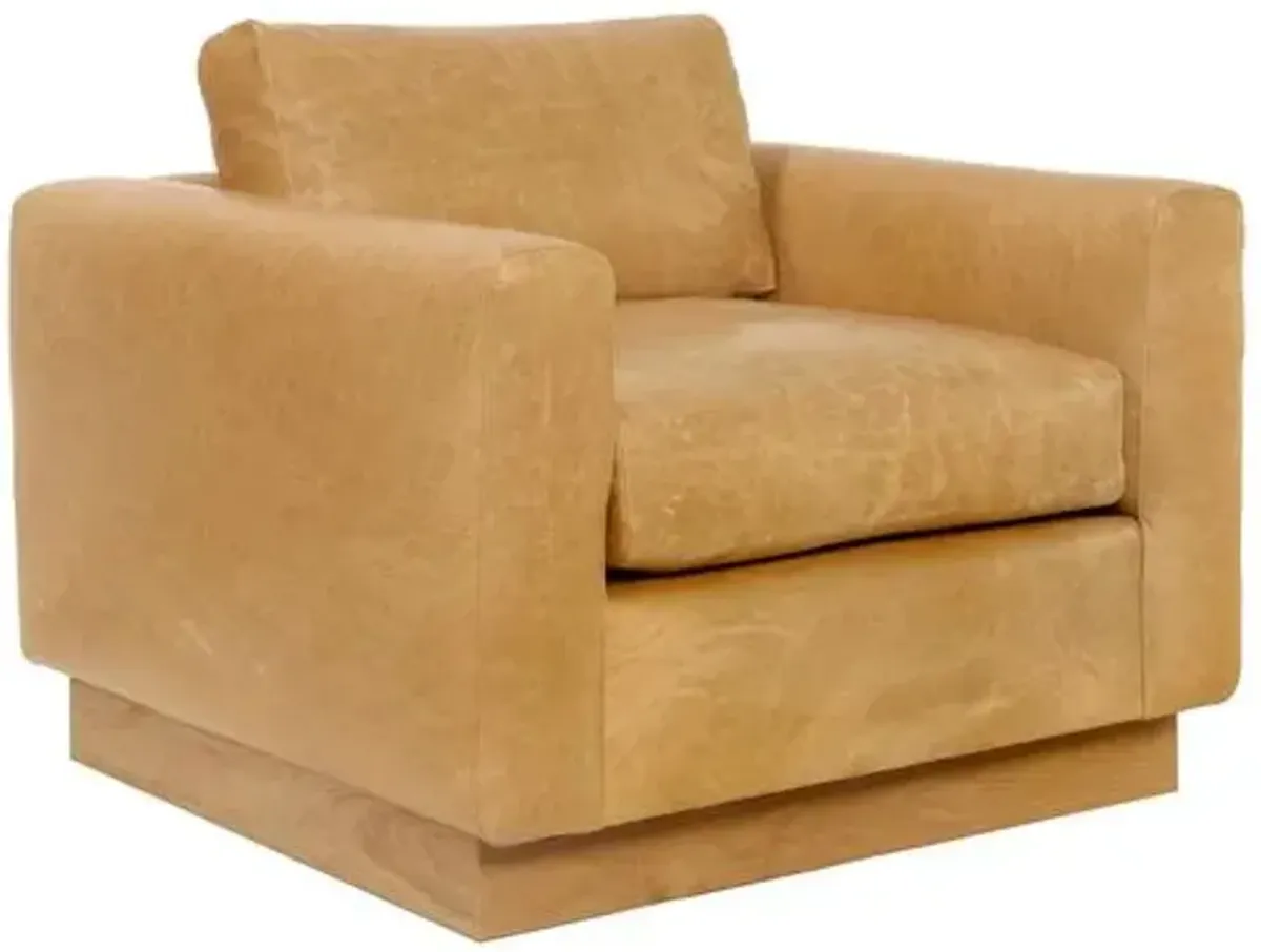 Furh Club Chair - Camel Leather - Community