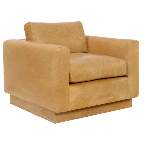 Furh Club Chair - Camel Leather - Community