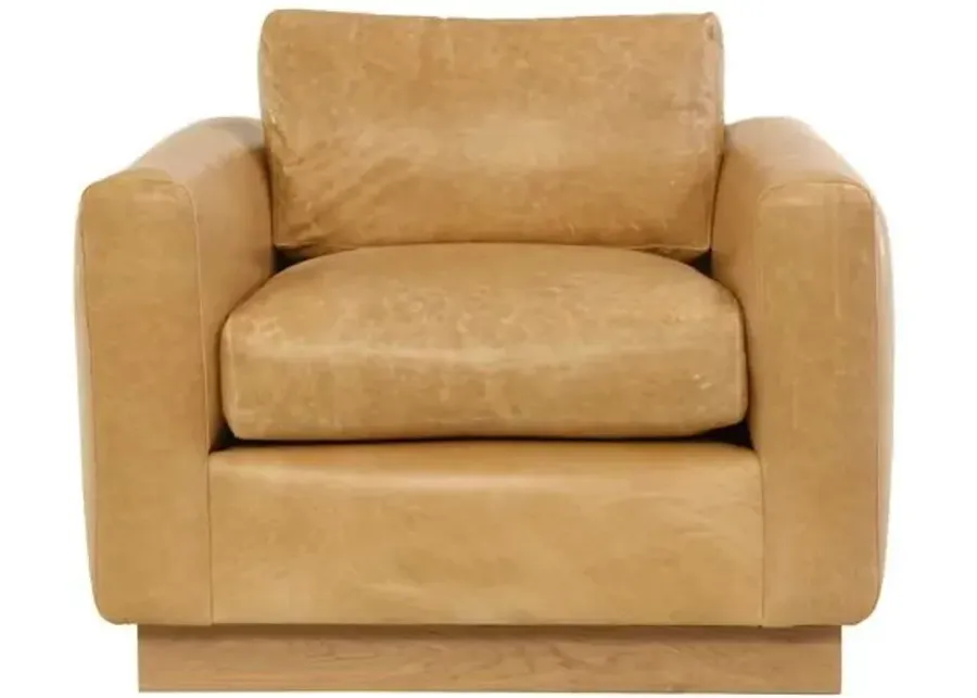 Furh Club Chair - Camel Leather - Community