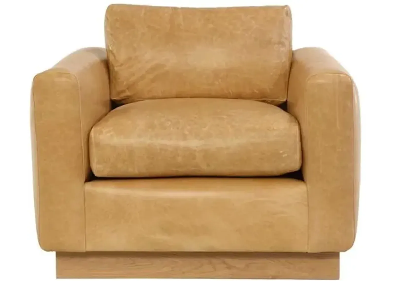 Furh Club Chair - Camel Leather - Community