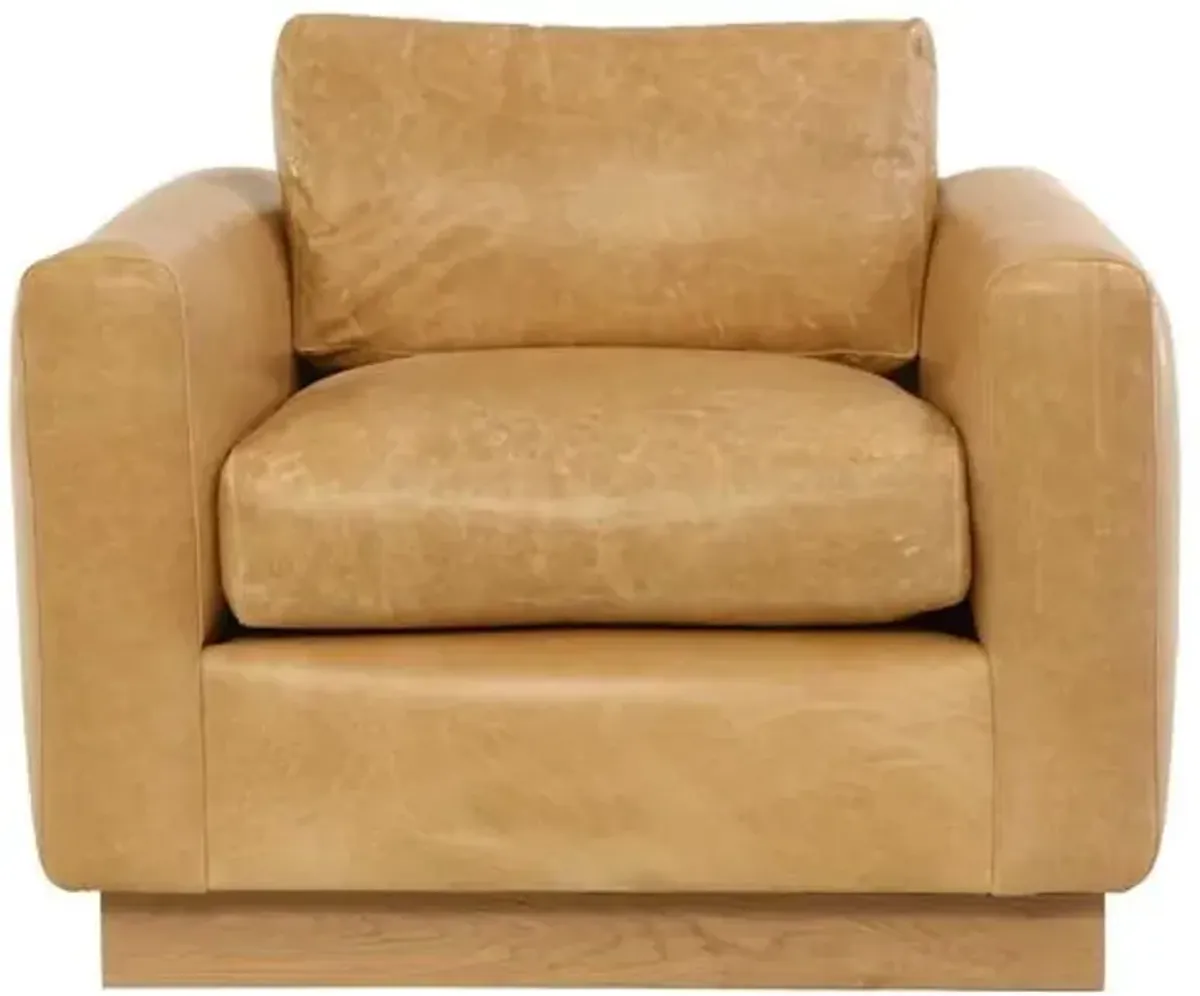 Furh Club Chair - Camel Leather - Community