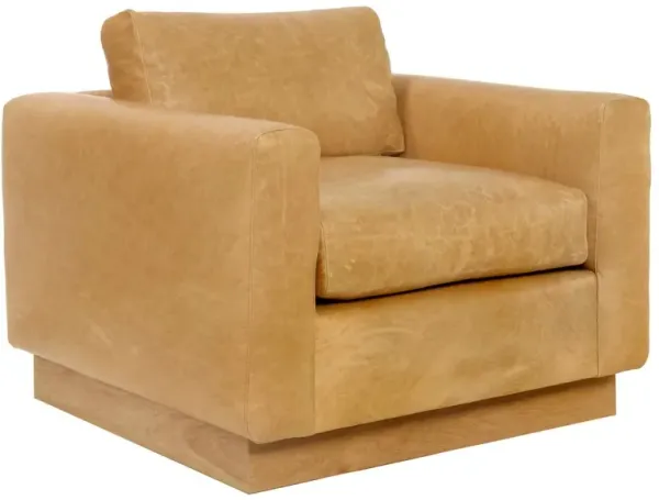 Furh Club Chair, Camel Leather