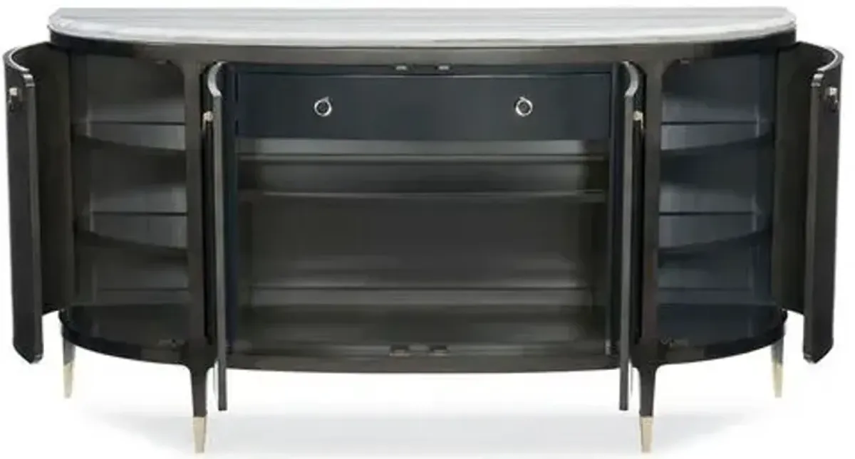 Westley Marble Top Sideboard - Midnight - Black