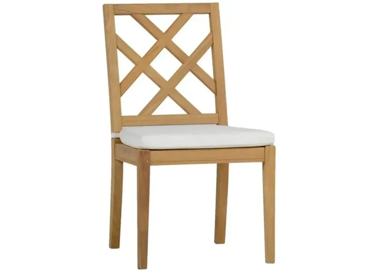 Haley Teak Outdoor Side Chair - White - Summer Classics