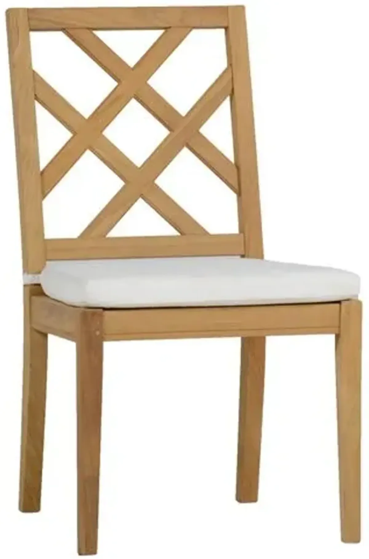 Haley Teak Outdoor Side Chair - White - Summer Classics