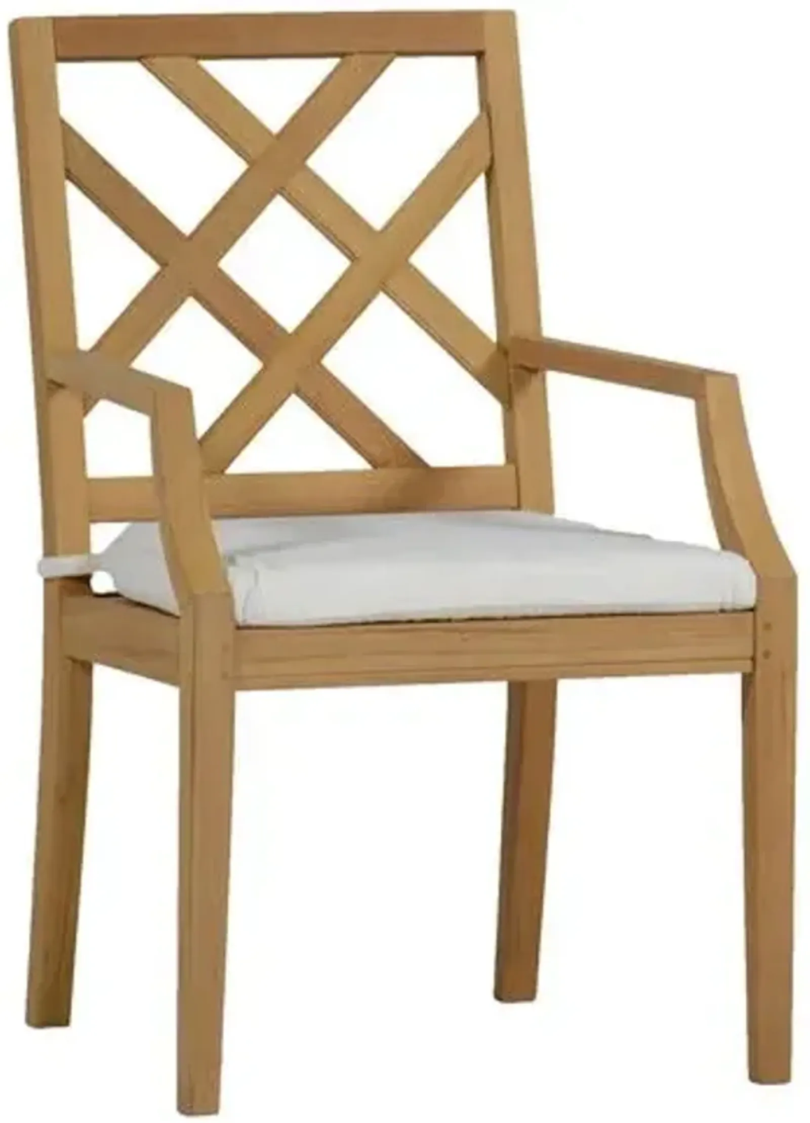 Haley Teak Outdoor Armchair - Natural/White - Summer Classics