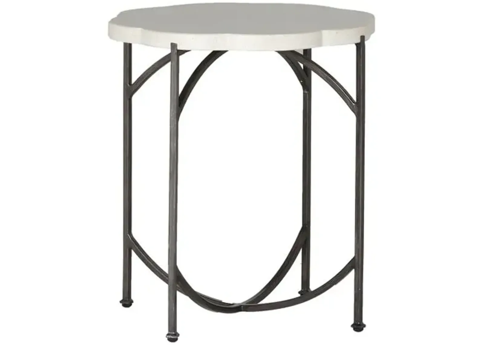 Gillian Outdoor Side Table - Gray/White Superstone - Summer Classics - Ivory