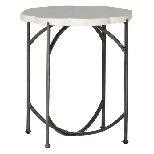 Gillian Outdoor Side Table - Gray/White Superstone - Summer Classics - Ivory