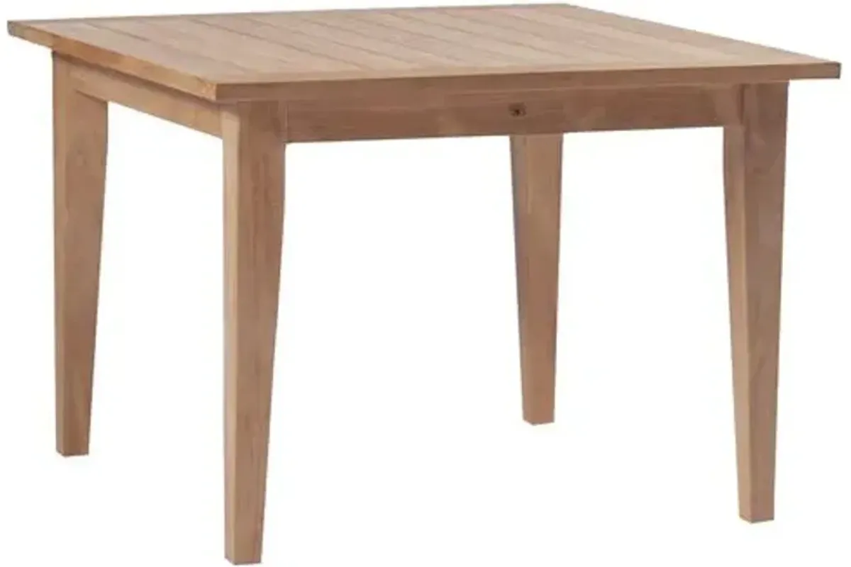 Farm Square Teak Outdoor Dining Table - Natural - Summer Classics