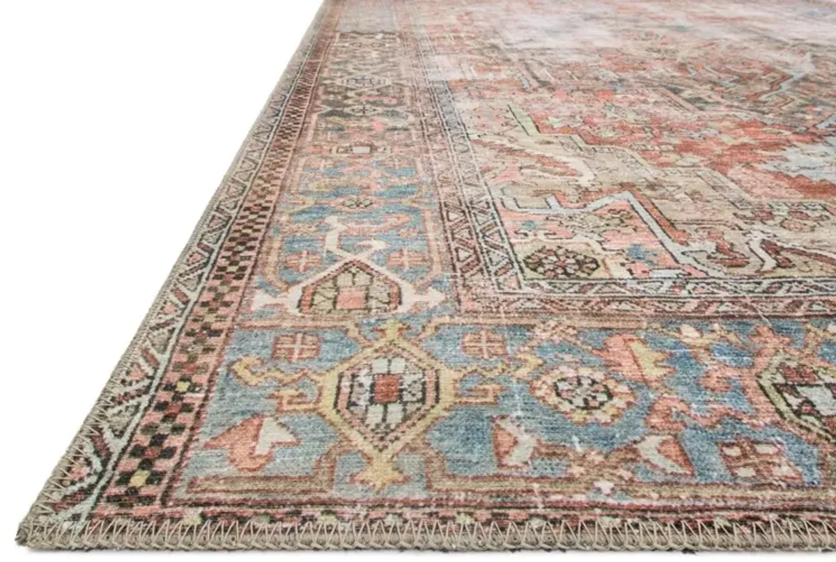 Alton Rug - Terracotta/Sky - Pink - Pink