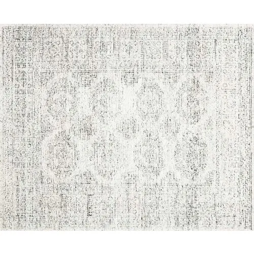 Arley Hand-Knotted Rug - White/Black - Black