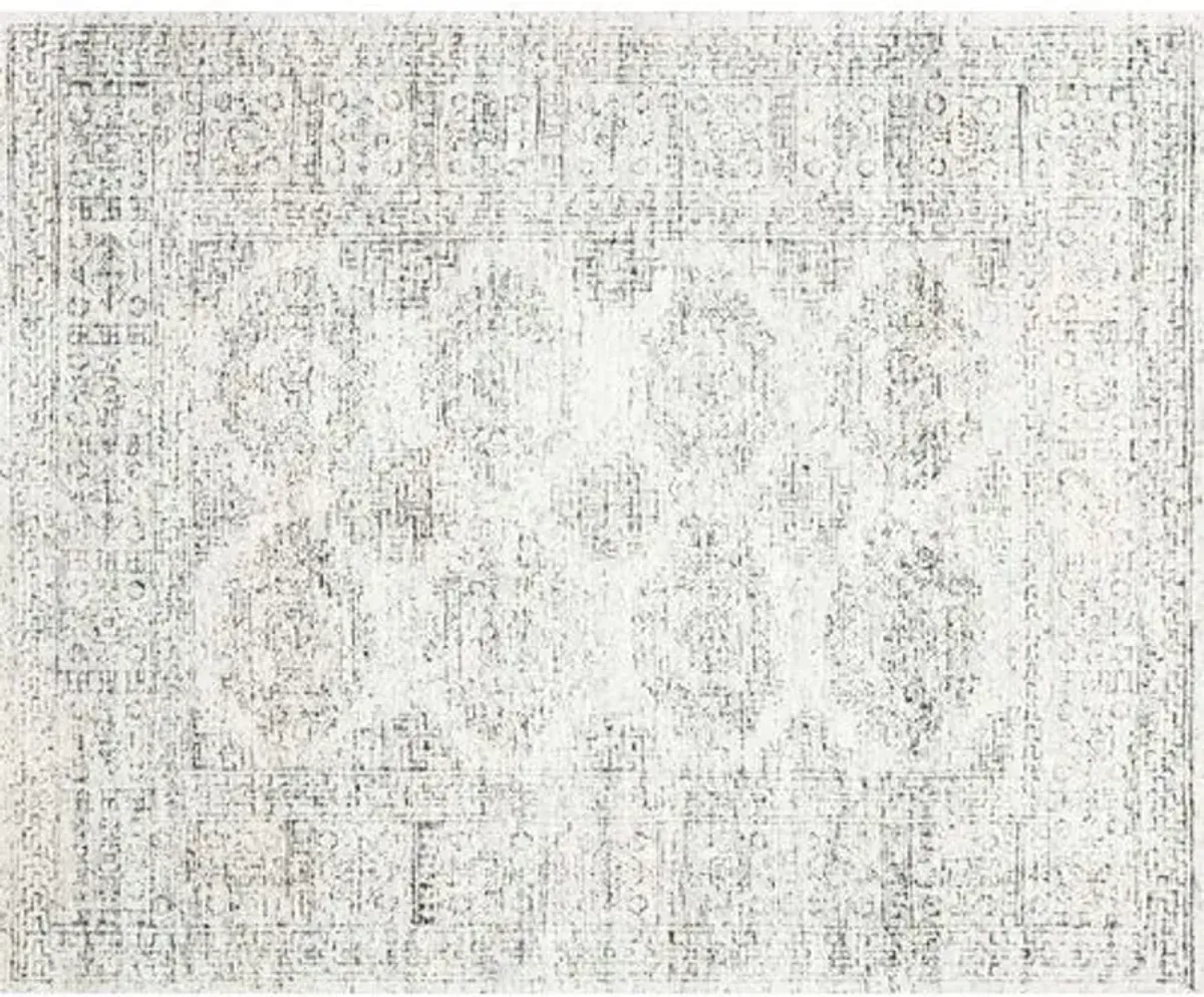 Arley Hand-Knotted Rug - White/Black - Black