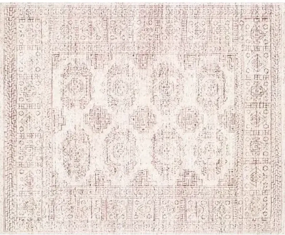 Arley Hand-Knotted Rug - White/Berry - Pink - Pink