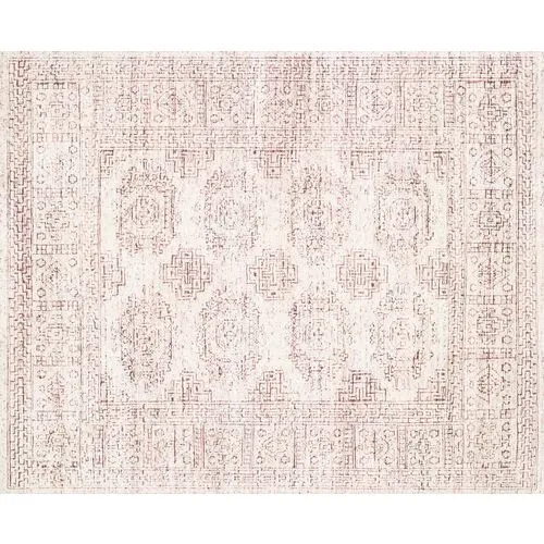 Arley Hand-Knotted Rug - White/Berry - Pink - Pink