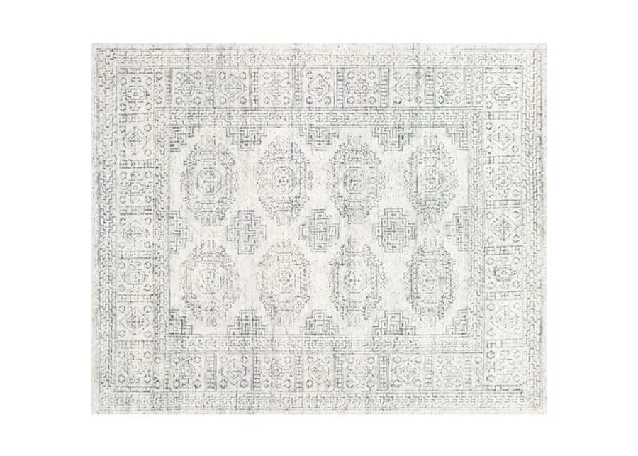 Arley Hand-Knotted Rug - White/Indigo - Blue - Blue