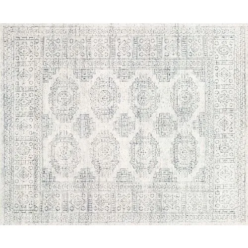 Arley Hand-Knotted Rug - White/Indigo - Blue - Blue