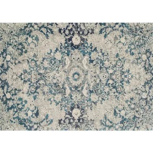 Hoover Rug - Teal/Silver - Green - Green