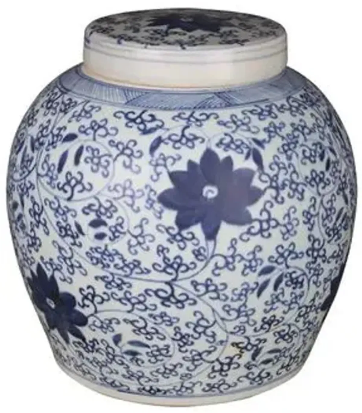 11" Blooming Vine Jar - Blue/White