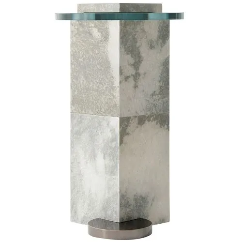 Elevation Side Table - Graphite/Ivory - Theodore Alexander - Gray