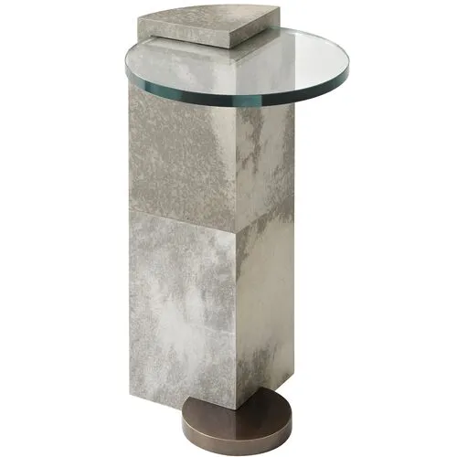 Elevation Side Table - Graphite/Ivory - Theodore Alexander - Gray